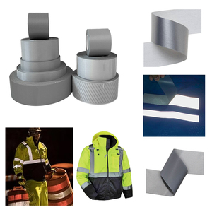 Nhà Máy phản quang Polyester Dải khả năng hiển thị cao phản quang vải băng Vật liệu Bạc cảnh báo băng phản chiếu cho quần áo - Product Image 6