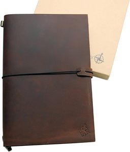 <span class=keywords><strong>Carnet</strong></span> <span class=keywords><strong>de</strong></span> notes en cuir véritable fait à la main Vintage Cowhide Diary Passport Size Travel Notebook Cover Journal Sketchbook - Product Image 4
