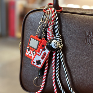 Gốc Vui Voi Keychain Kim Loại Mặt Dây Chuyền Với Dệt Sợi Dây Thừng Treo Ins Blogger Phong Cách Tiên Tiến Cảm Giác Da Keychain - Product Image 2