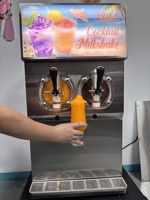 Machine à Granita Industrielle 2 Bacs pour Boissons Glacées, Distributeur Automatique de Jus et Boissons Gazeuses, Machine à Slushy
