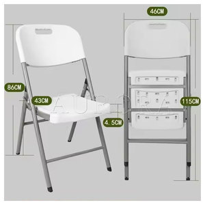 Bán Buôn Giá Rẻ Khách Sạn Tổ Chức Sự Kiện Đám Cưới Ngoài Trời Vườn Tùy Chỉnh Thương Mại Ăn Uống Nhựa Trắng Ống Thép Có Thể Xếp Chồng Gấp Ghế - Product Image 5