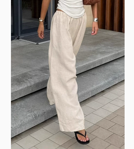 <span class=keywords><strong>Pantaloni</strong></span> <span class=keywords><strong>Larghi</strong></span> da <span class=keywords><strong>Donna</strong></span> in Cotone e <span class=keywords><strong>Lino</strong></span>, Comodi e Chic, con Tasche e Vita Elastica - Product Image 3