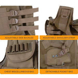 Gilet tactique léger et respirant pour hommes, sacs de gilet tactique Molle pour activités de plein air - Product Image 4