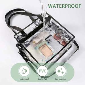 กระเป๋าเป้สะพายหลังแบบมีซิปปิด PVC ใส กันน้ำ กระเป๋าสะพายข้าง กระเป๋าใส่เครื่องสำอาง - Product Image 3