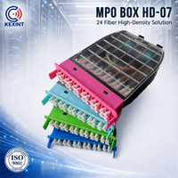 Boîtier de cassette à fibres optiques KEXINT haute densité 24 fibres MPO MTP avec couvercle translucide pour adaptateurs LC Duplex SC Simplex