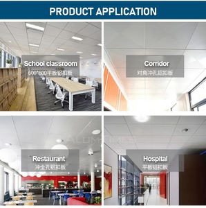 Nhà Máy Giá 600x600 Acoustic nhôm plafond trang trí nội thất kim loại Bảng điều chỉnh Trần clip-trong nhôm gạch Trần cho văn phòng không thấm nước - Product Image 3