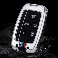 Étui de clé de voiture à 5 boutons, coque de clé en alliage de zinc, porte-clés en métal, adapté à Jaguar Land Rover