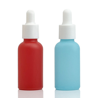 Flacon compte-gouttes Euro personnalisé en usine, de 5 ml à 100 ml, en verre dépoli, pour sérums, gouttes oculaires et huiles essentielles colorées