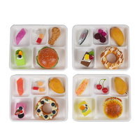 Boîte à lunch jetable biodégradable et compostable à 5 compartiments canne à sucre bagasse 21x26cm assiette à 5 compartiments