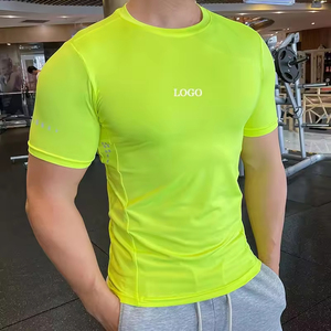 Özel sıkıştırma T <span class=keywords><strong>Shirt</strong></span> eğitim Slim Fit nefes erkek atletik spor düz toptan artı boyutu spor koşu t-<span class=keywords><strong>shirt</strong></span> - Product Image 4