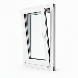 Ventana Abatible Moderna de PVC Aislante Acústicamente con Persianas, Doble Acristalamiento, Blanca, Certificación CE, para Apartamentos Pequeños - Product Image 1