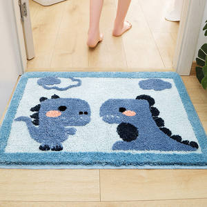 <span class=keywords><strong>Tapis</strong></span> de bain en chenille amusant à motif de dessin animé, en polyester pelucheux avec support TPR, écologique, épais, absorbant et antidérapant pour la maison, la salle de bain et les enfants - Product Image 2