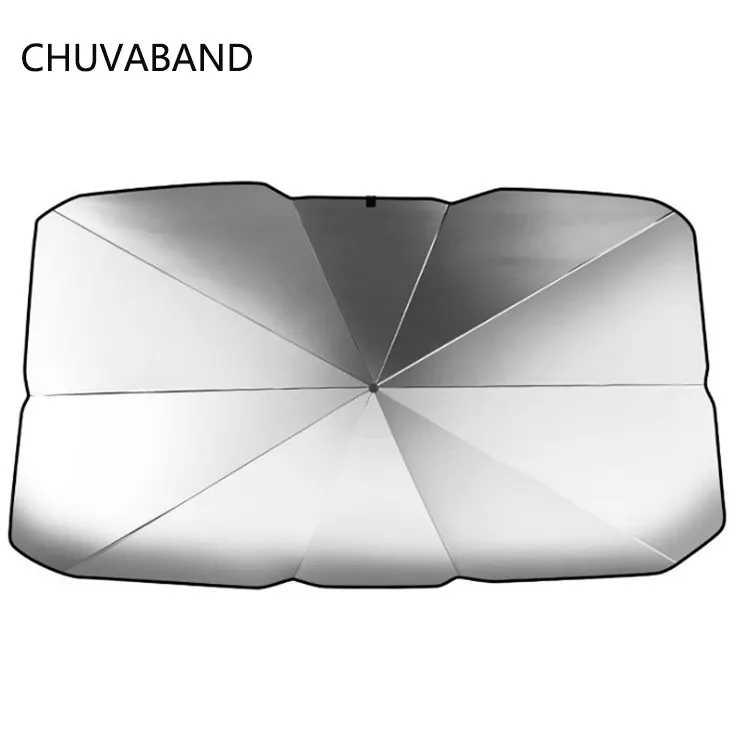 CHUVABAND UPF50 + устойчивый к ультрафиолетовому излучению 3 складной черный стальной материал прочный зонт на переднее окно автомобильный чехол зонт от солнца