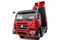 Truk HOWO 371 Merah Euro 2 Diesel 6x4 Baru dengan Mesin Weichai Setir Kiri