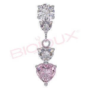 DONNA Women's Hypoallergenic Rose 20mm SS Stud <b>Earrings</b> Elegant <b>Crystal</b> Design for Any Occasion - Product Image 1