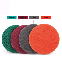 Tampons à récurer en céramique/nylon à grain moyen de 5 pouces, tampons à frotter floqués, disques de ponçage, tampons de polissage, grain moyen, pour meubles