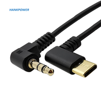 Câble audio USB C AUX de type C vers 2,5 mm mâle plaqué or à 90 degrés pour haut-parleur d'écouteurs de téléphone portable