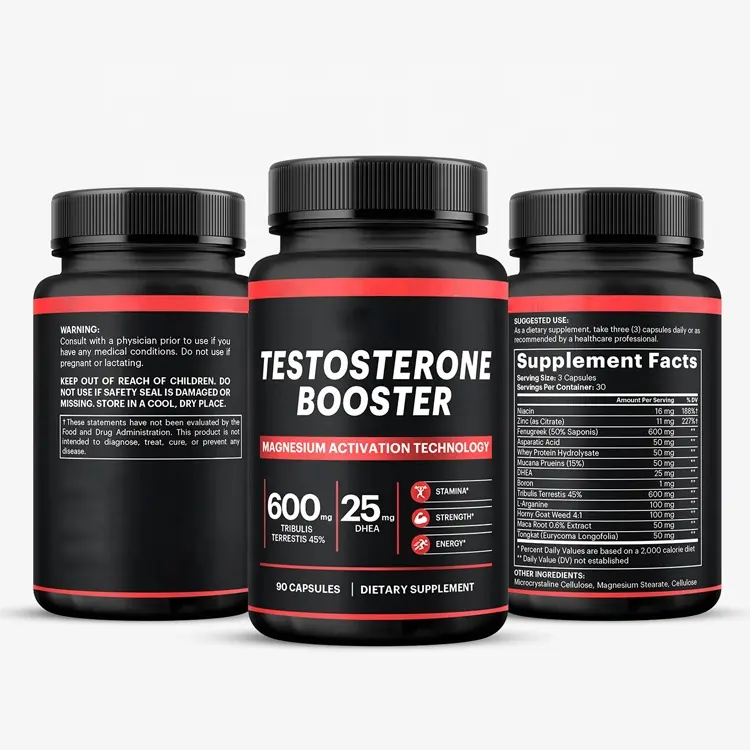 Private Label Gewichtstoename Supplementen Mannen Kracht Booster Bouwen Sterkere Spieren Testosteron Booster Capsules