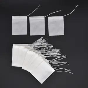 60X80Mm Wegwerp Houtpulp Papier Theezakjes Threads Koffiezetapparaat Filters Met Snaren Mok Theepot (100 stks/zak)