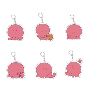 2Spot Wholesale Porte-clés pendentif en acrylique avec expression d'octopus amusante, petits cadeaux tendance pour le campus - Product Image 3