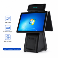 Terminal Punto de Venta de Escritorio de 15.6 Pulgadas con Pantalla Única o Doble y Pantalla VFD para Clientes, para Uso en Supermercados y Restaurantes