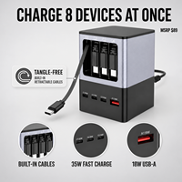 Station d'accueil portable pour ordinateur portable, charge rapide PD super rapide, 8 ports, 200W, chargeur pour ordinateur portable, station d'accueil pour jeux
