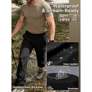 Pantalon de randonnée pour homme, léger, extensible, en nylon imperméable, séchage rapide, pour voyages en plein air, pêche, anti-UV, coupe classique - Product Image 3