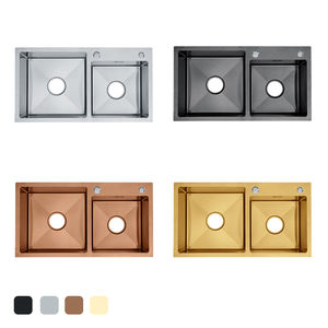 Fregadero Doble de Acero Inoxidable SS304 Oro Rosa, Fregadero de Cocina de Doble Cubeta Hecho a Mano, Directo de Fábrica, ODM - Product Image 3