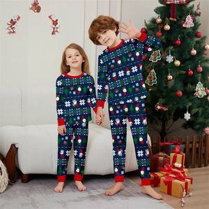 Nuevas llegadas invierno 2025 Navidad familia ropa de dormir azul Santa copo de nieve a juego PJs bebé niño niños y adultos ropa de dormir - Product Image 3