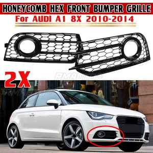 2 pièces Grille de protection en maille nid d'abeille pour phare antibrouillard avant de voiture AUDI A1 8X 2010-2014, Cache de phare antibrouillard, Garniture de grille, Capots de phare - Product Image 1