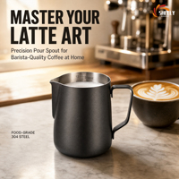 Pichet à lait en acier inoxydable 304 XL-Wholesale pour mousse de lait, espresso, latte art, et vapeur de lait pour barista