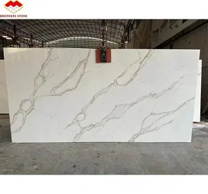 OEM/ODM Quartzo en kaliteli calacatta beyaz mutfak için kuvars taş döşeme yapay taşlar kuvars tezgahı