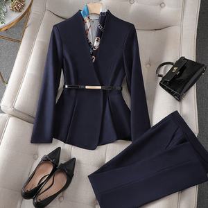 Completo <span class=keywords><strong>Donna</strong></span> Due Pezzi Professionale di Lusso Elegante e alla Moda Tuxedo da <span class=keywords><strong>Donna</strong></span> per Ufficio e Business <span class=keywords><strong>Pantaloni</strong></span> e Giacca - Product Image 2