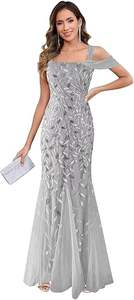 שמלת כלה בתולת ים עם תחרה ולוגו בהתאמה אישית, שמלת ערב, שמלת כלה יוקרתית עם דוגמת זנב - Product Image 3