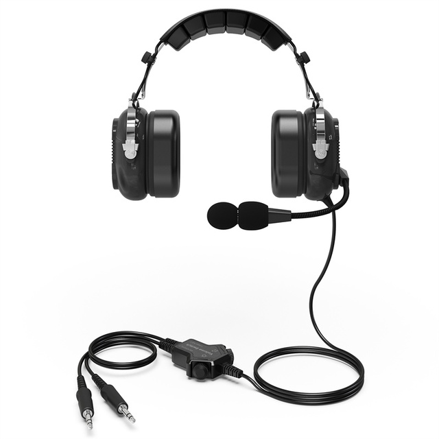 Premium Aviation Headsets Pilots Mono Stereo Passive Noise Reduction Canceling Mic,Gel Ear Seals Headrest,for Flight Students