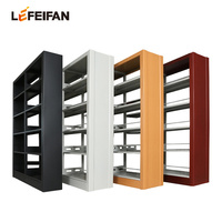 Nouvelle conception de mobilier de bibliothèque, étagère à livres en acier à double colonne