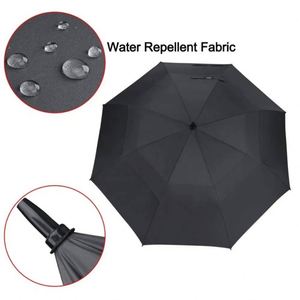 Luxury 190T Pongee Polyester <b>Automatic</b> Golf <b>Umbrella</b> Windproof and UV Proof with Custom Logo for Promotional Use - Product Image 4