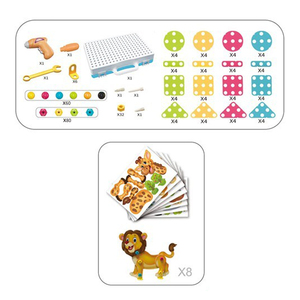 Juego de Rompecabezas de Tornillos y Taladro de 257 Piezas, 4 en 1, Bloques de Construcción STEM con Forma de Animales, Juguete Creativo con Taladro Eléctrico para Niños, Juego Educativo - Product Image 4