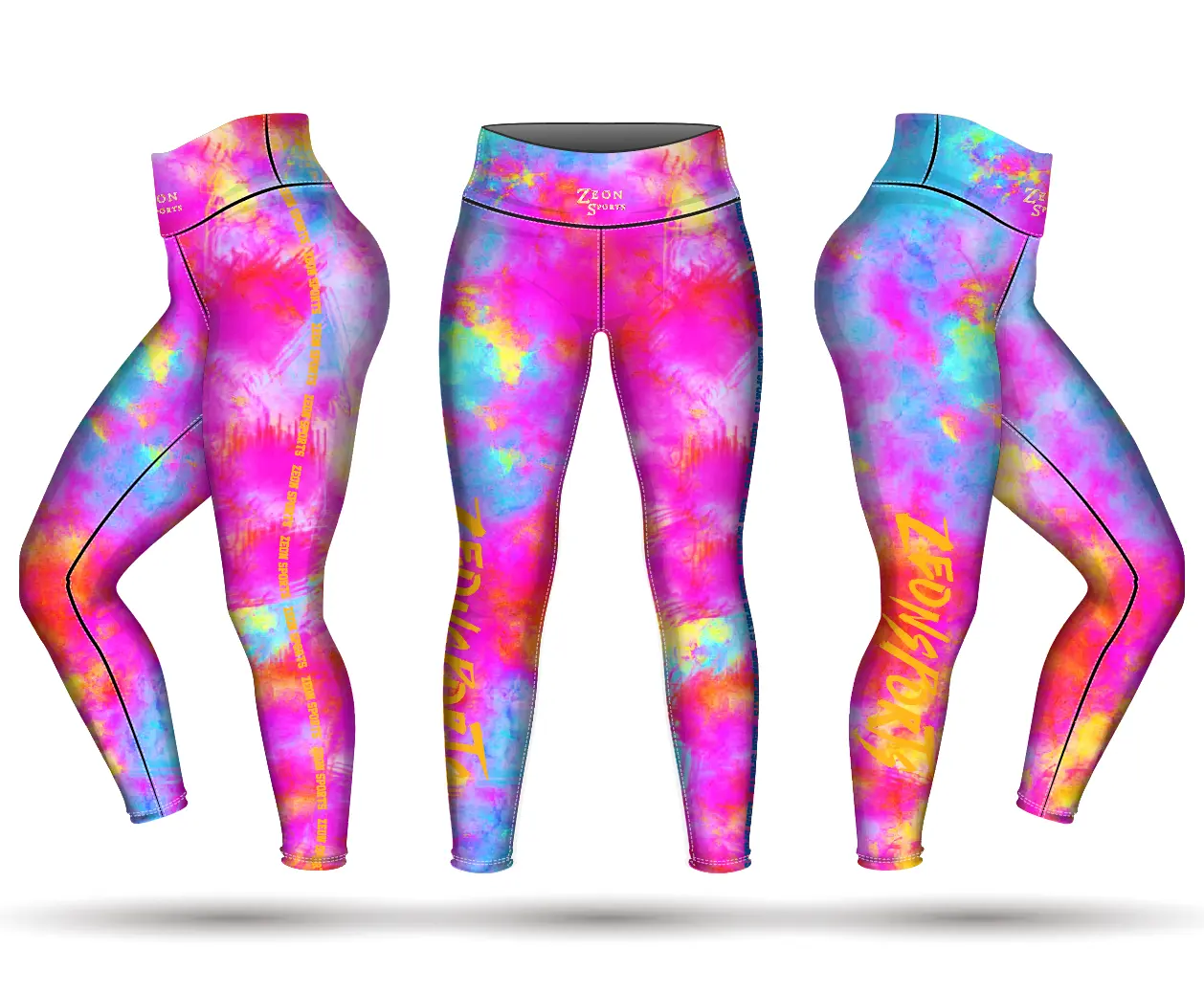 Logo personalizzato popolare design rosa sublimazione stampa digitale vita alta fitness yoga leggings pantaloni collant