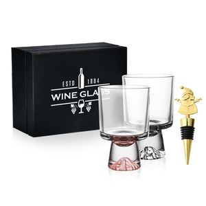Juego de Vasos de <span class=keywords><strong>Whisky</strong></span> y Vino de Cristal sin Plomo IWIN, 2 Tapones para Vino, Caja de Regalo Moderna y Ecológica para Parejas, Novios - Product Image 2