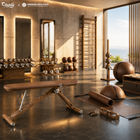 Reformer Pilates en Bois de Qualité Commerciale, Ensemble Complet d'Équipement de Gymnastique Professionnel pour Studio de Fitness