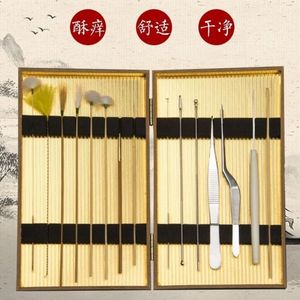 Ear Cleaning <b>Tool</b> Set Professional Bamboo Goose Feather Stick Ear Pick Kit For Home Use - Product Image 3