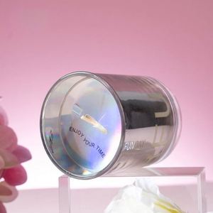Vela Aromática en Frasco Metálico Holográfico, Vela Cilíndrica de Una Sola Mecha, Vela de Arte Moderno para Decoración del Hogar - Product Image 2