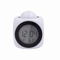 Sveglia con Proiezione Mini Cubo Digitale Intelligente Parlante con Alba Simulata Caricatore Wireless Radio LED per Bambini
