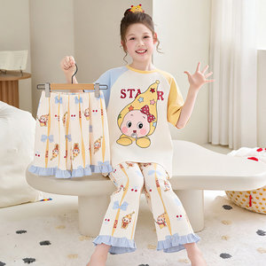 Pyjamas pour enfants en pur coton imprimé dessin animé, sur mesure, pour garçons et filles de 1 à 12 <span class=keywords><strong>ans</strong></span>, vêtements de détente d'été, anti-humidité, chauds, fabriqués en usine - Product Image 2
