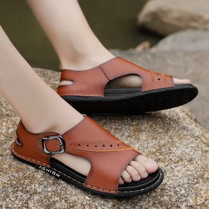 รองเท้าแตะผู้ชายแบบสวมเปิดนิ้วเท้า ระบายอากาศได้ดี พื้นยาง เหมาะสำหรับใส่เดินเล่นลำลองกลางแจ้งในฤดูร้อน - Product Image 6