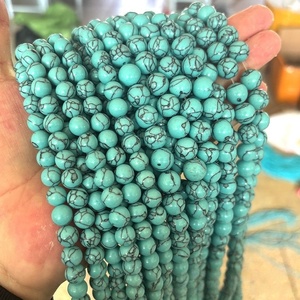 Compre Cuentas de Piedras Naturales HLC, Cuentas Sueltas de Turquesa en Hilo, Cuentas Sueltas de Piedras Preciosas Lisas para Joyería DIY, Regalos y Boutiques - Product Image 1