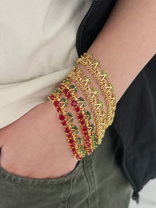 Hợp Thời Trang Tinh Tế Sáng Bóng Anh Đào Vòng Đeo Tay Trái Cây Chủ Đề Vòng Đeo Tay Với 18K Mạ Vàng Trang Sức Thời Trang Quyến Rũ Bangle Bộ Cho Phụ Nữ - Product Image 4