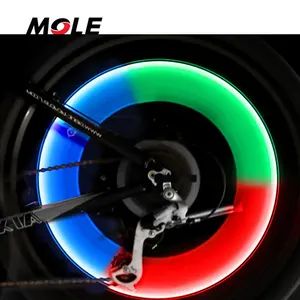 Mole Blu Rosso Verde Della Bicicletta Della Bici Auto Motion Activated Led Della Protezione di Valvola Della Gomma Della Luce Flash Led Bike la luce della rotella