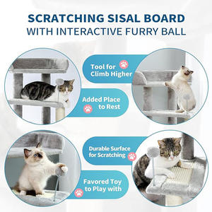 Árbol para Gatos Extra Grande de Lujo Personalizado por el Fabricante, Torre Resistente de Madera de Estilo Moderno, el Más Vendido, <span class=keywords><strong>Rascador</strong></span> de Sisal para Gatos Grandes - Product Image 4